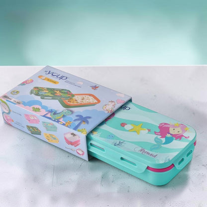 Mermaid Kids Lunch Box 500ml | BPA-Free Leak-Resistant Food Storage Box for School, Picnic & Travel