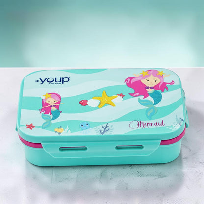 Mermaid Kids Lunch Box 500ml | BPA-Free Leak-Resistant Food Storage Box for School, Picnic & Travel