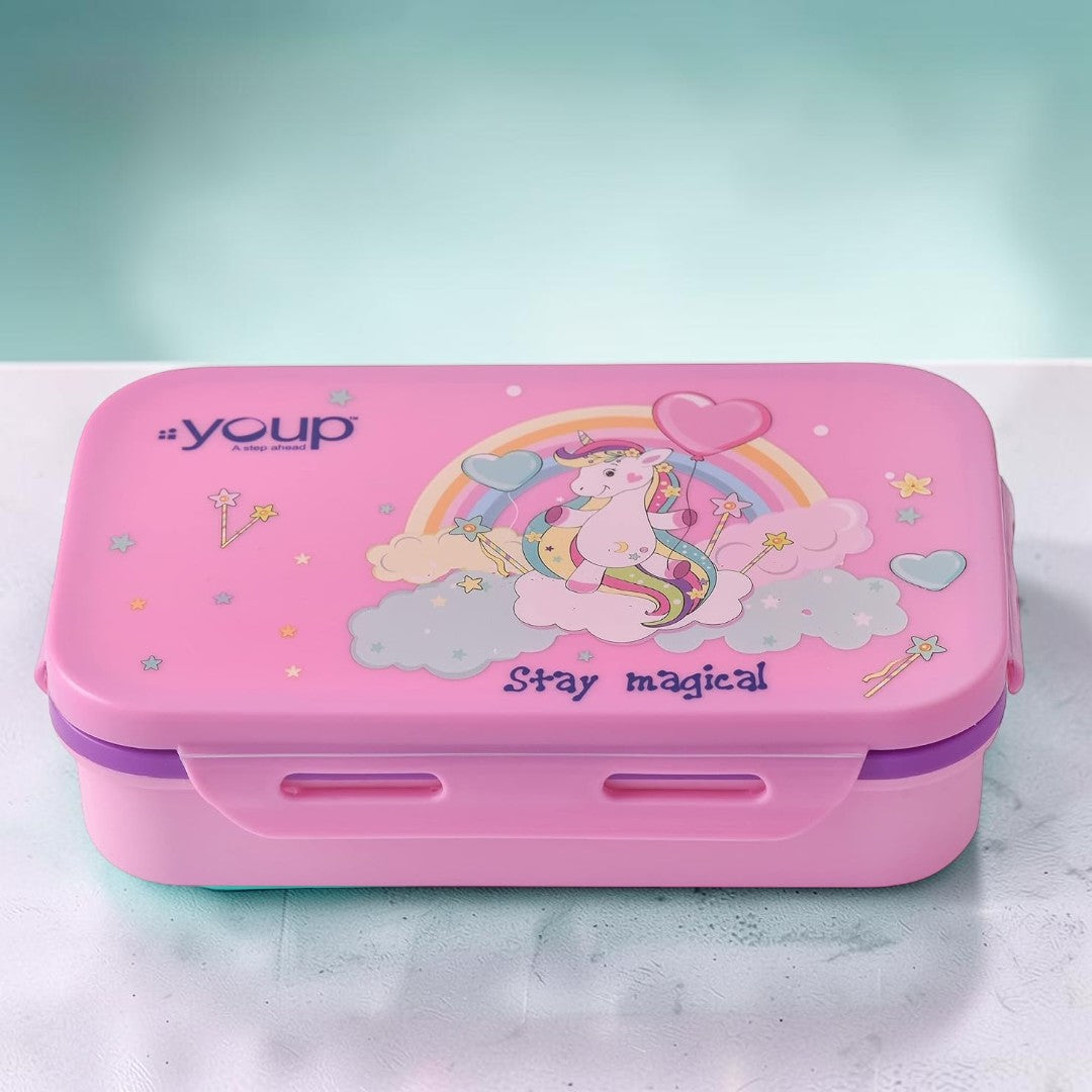 Unicorn Kids Lunch Box 500ml | BPA-Free Leak-Resistant Food Storage Box for School, Picnic & Travel