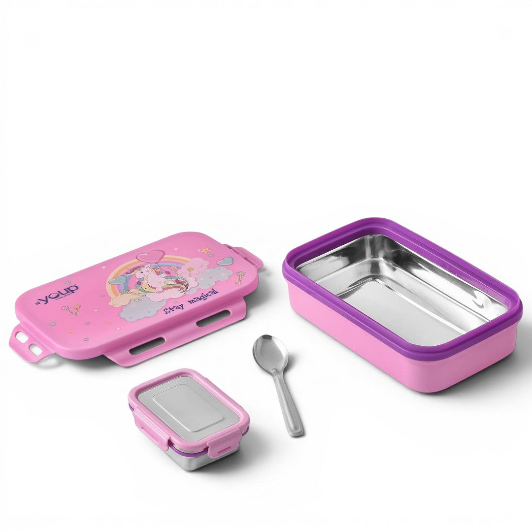 Unicorn Kids Lunch Box 500ml | BPA-Free Leak-Resistant Food Storage Box for School, Picnic & Travel
