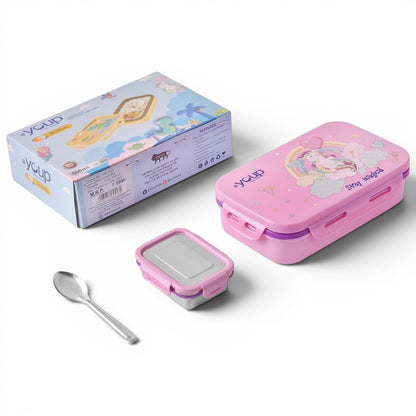 Unicorn Kids Lunch Box 500ml | BPA-Free Leak-Resistant Food Storage Box for School, Picnic & Travel