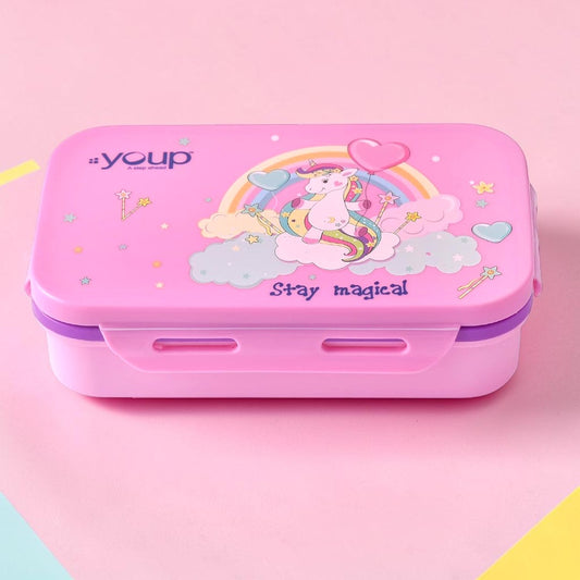 Unicorn Kids Lunch Box 500ml | BPA-Free Leak-Resistant Food Storage Box for School, Picnic & Travel