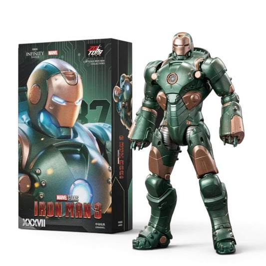 ZD Toys 1:10 Scale Iron Man Mark 37 XXXVII (Hammerhead) Action Figure (6-7 Inch) | Marvel Studios Iron Man 3 Collectible with Articulation