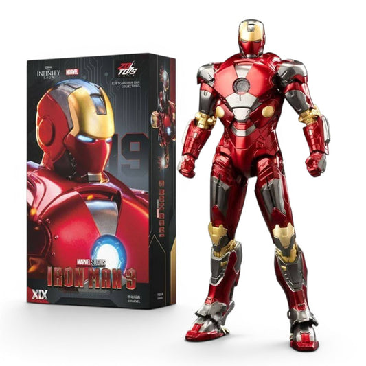 ZD Toys 1:10 Scale Iron Man Mark19 XIX (Tiger) Action Figure (6-7 Inch) | Marvel Studios Iron Man 3 Collectible with Premium Articulation