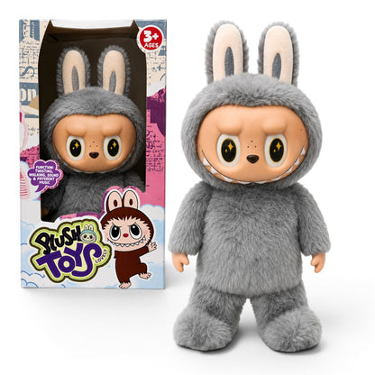 Interactive Walking Labubu Plush Toy with Music & Twisting Action | Soft Battery-Operated Labubu Toy for Kids