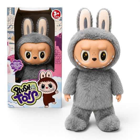 Interactive Walking Labubu Plush Toy with Music & Twisting Action | Soft Battery-Operated Labubu Toy for Kids