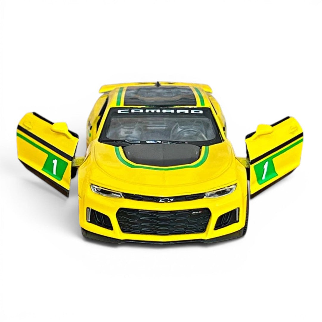 Kinsmart 1:38 Scale Chevrolet Camaro ZL1 Livery Edition Die-Cast Metal Model Car | Pull Back Action | Opening Doors | Collectible Car