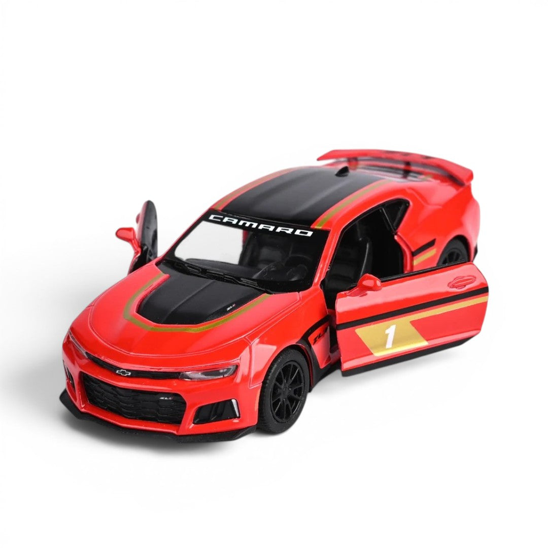 Kinsmart 1:38 Scale Chevrolet Camaro ZL1 Livery Edition Die-Cast Metal Model Car | Pull Back Action | Opening Doors | Collectible Car