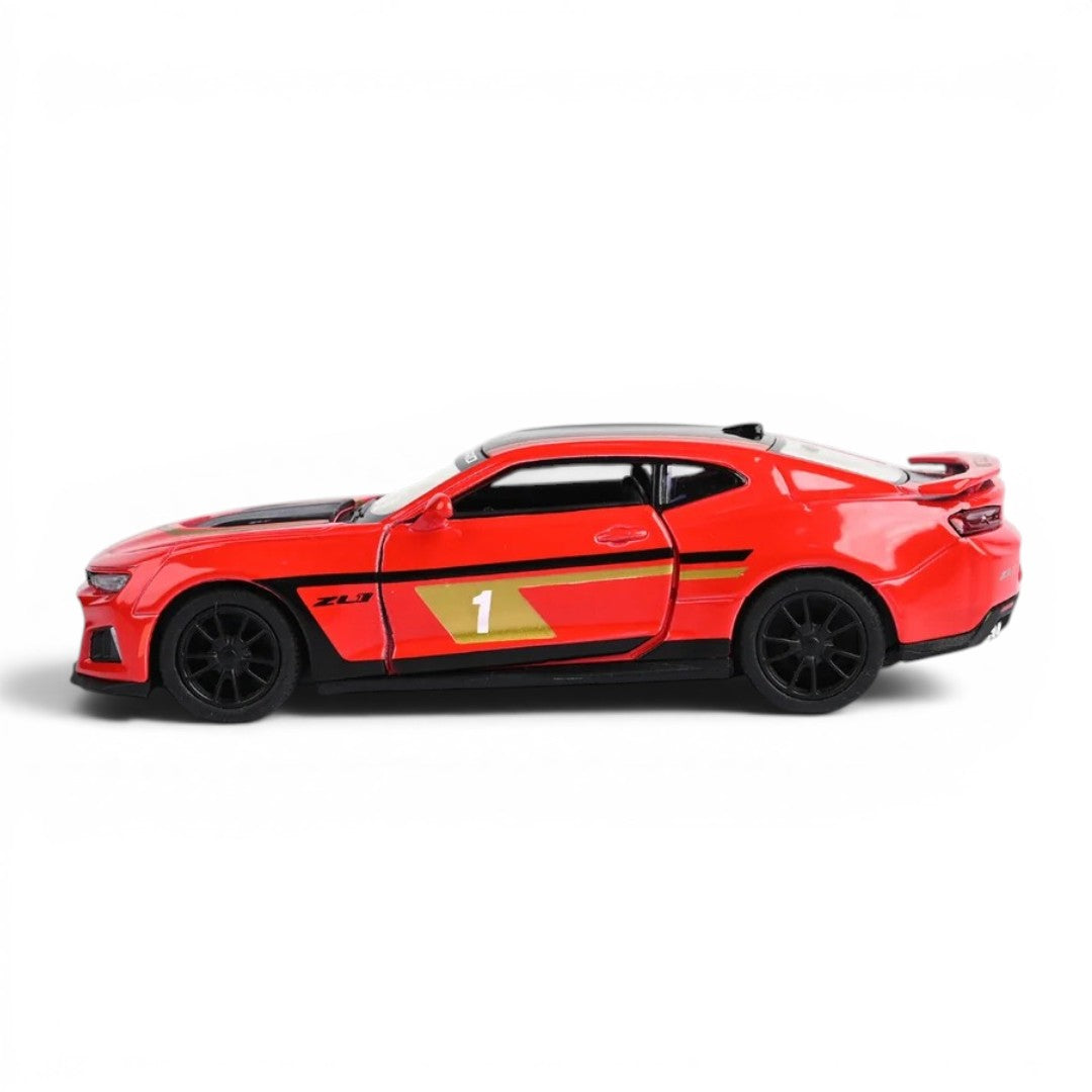 Kinsmart 1:38 Scale Chevrolet Camaro ZL1 Livery Edition Die-Cast Metal Model Car | Pull Back Action | Opening Doors | Collectible Car