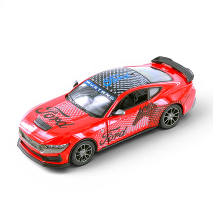 Kinsmart 1:38 2024 Ford Mustang Dark Horse Livery Edition Die-Cast Metal Model Car | Pull Back Action | Opening Doors | Collectible Toy Car