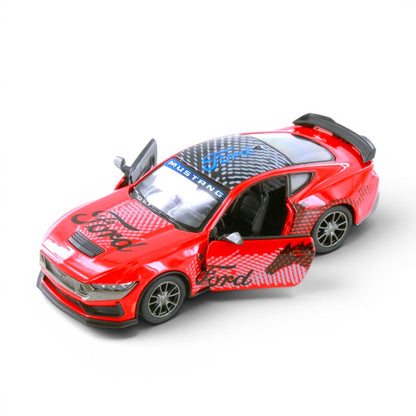 Kinsmart 1:38 2024 Ford Mustang Dark Horse Livery Edition Die-Cast Metal Model Car | Pull Back Action | Opening Doors | Collectible Toy Car