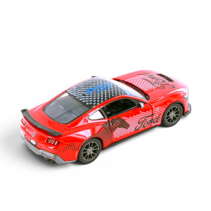 Kinsmart 1:38 2024 Ford Mustang Dark Horse Livery Edition Die-Cast Metal Model Car | Pull Back Action | Opening Doors | Collectible Toy Car
