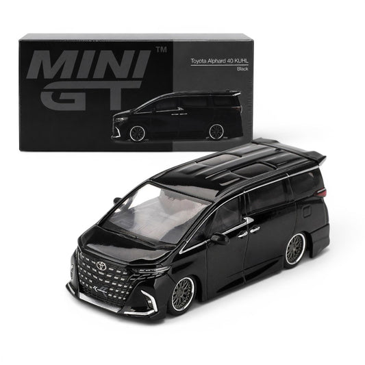 MINI GT 1:64 Toyota Alphard 40 KUHL Black Diecast Model Car | Premium Collector Edition with Display Box