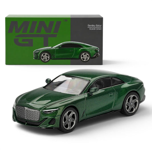 MINI GT 1:64 Bentley Batur Scarab Green Diecast Model Car | Premium Luxury Collector Edition with Display Box