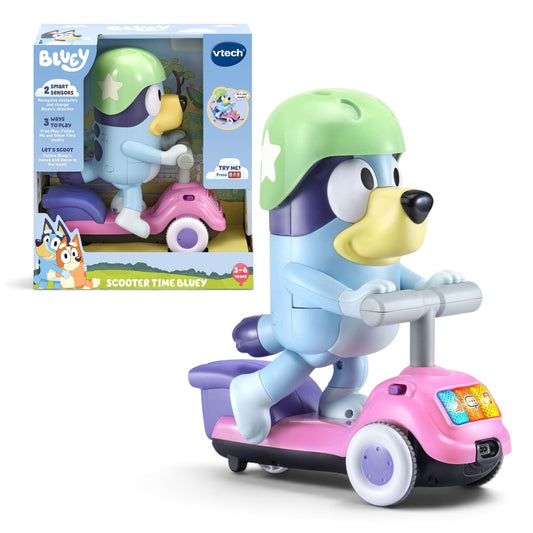 VTech Bluey Scooter Time Bluey Interactive Toy | Motion, Lights, Music & Follow-Me Learning Toy | Ages 3–6 Years
