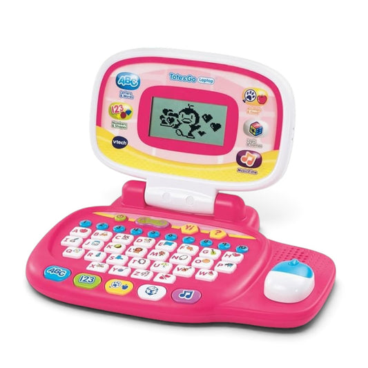 VTech Tote & Go Laptop Pink | Interactive Educational Learning Laptop for Kids | ABCs, Numbers, Games & Music | Ages 3+