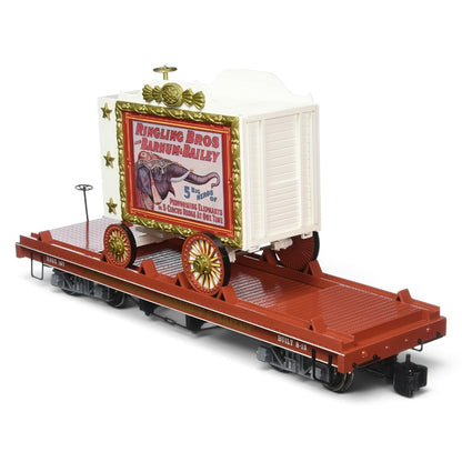 Bachmann Flat Car with Tableau Wagon Performing Elephants #107 | Large G Scale Rolling Stock