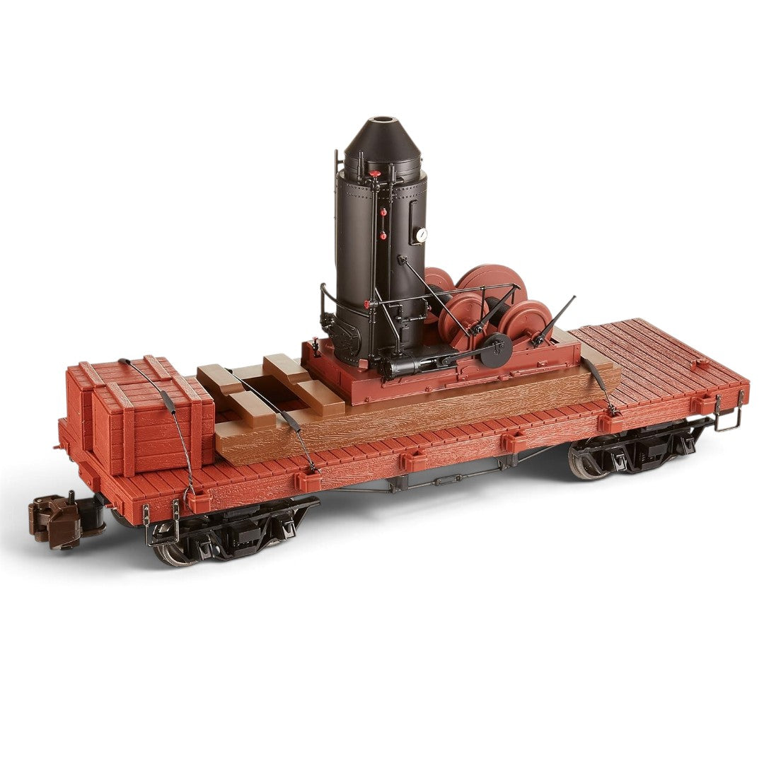 Bachmann Log Skidder with Crate on 20' Log Car | Large G Scale Rolling Stock