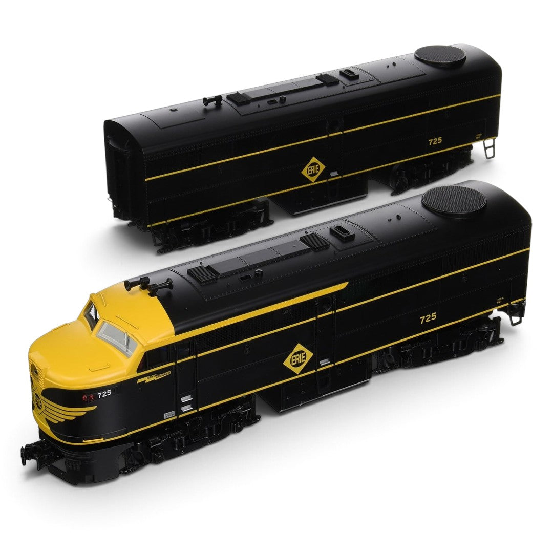 Williams by Bachmann Erie FA-1 Powered A & FB-1 Dummy B Diesel Locomotive Set – O Scale 3-Rail Train #725A & #725B