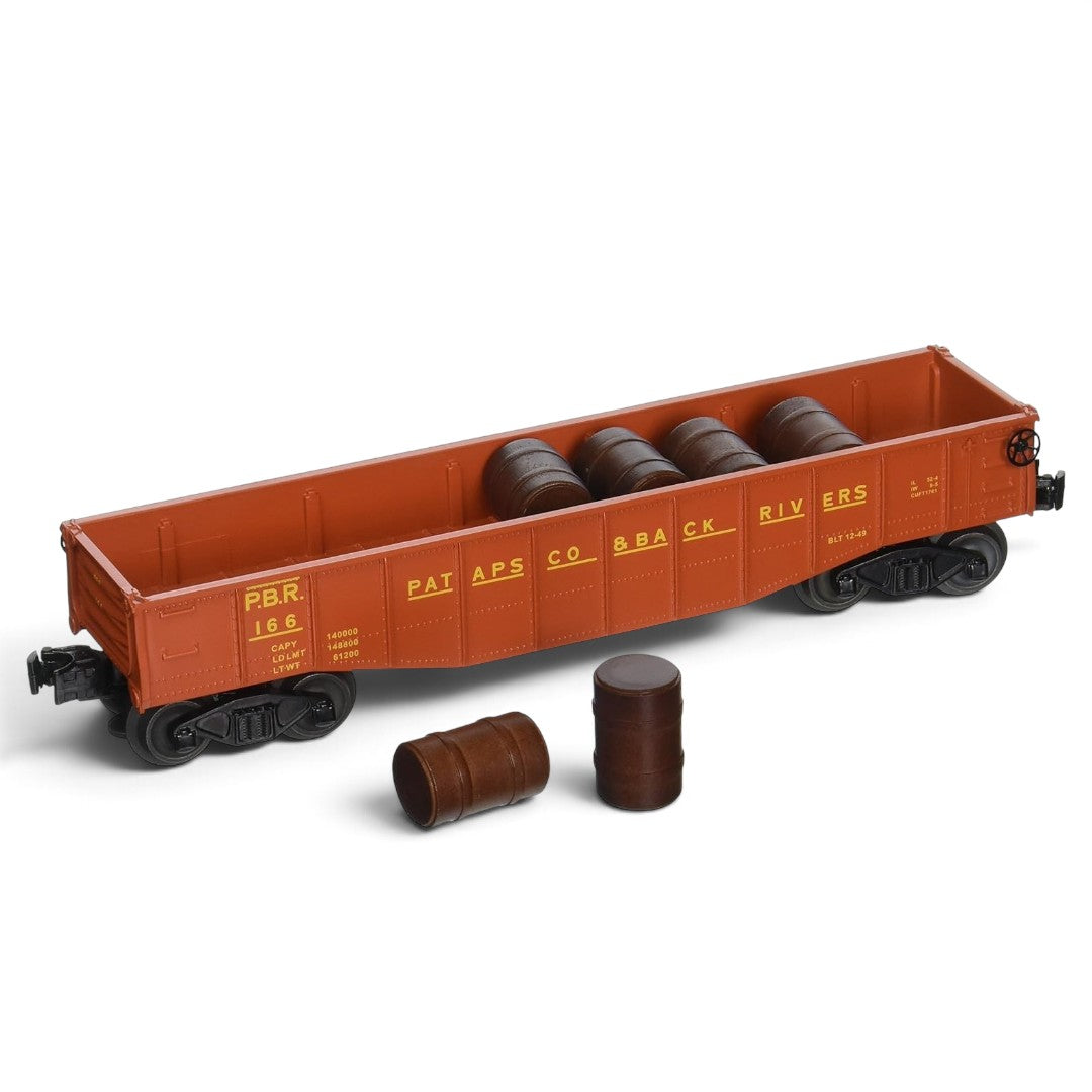 Williams by Bachmann Patapsco & Back Rivers Gondola with Barrels – O Scale 3-Rail Freight Car