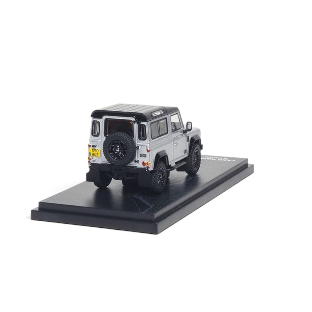 Almost Real 1:64 Land Rover Defender 90 “2,000,000th” Pcs Edition 2015 Silver Die-Cast Scale Model SUV with Display Base