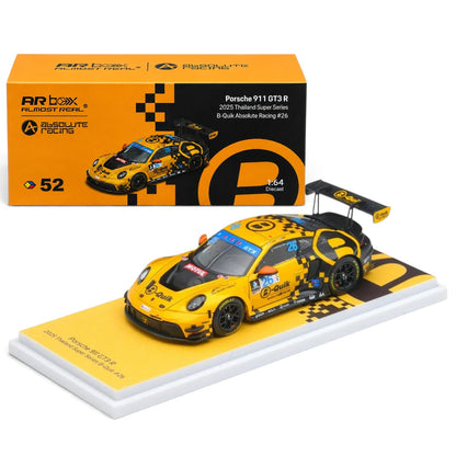 Almost Real 1:64 Porsche 911 GT3 R #26 B-Quik Absolute Racing 2025 Thailand Super Series Die-Cast Model Car with Display Base