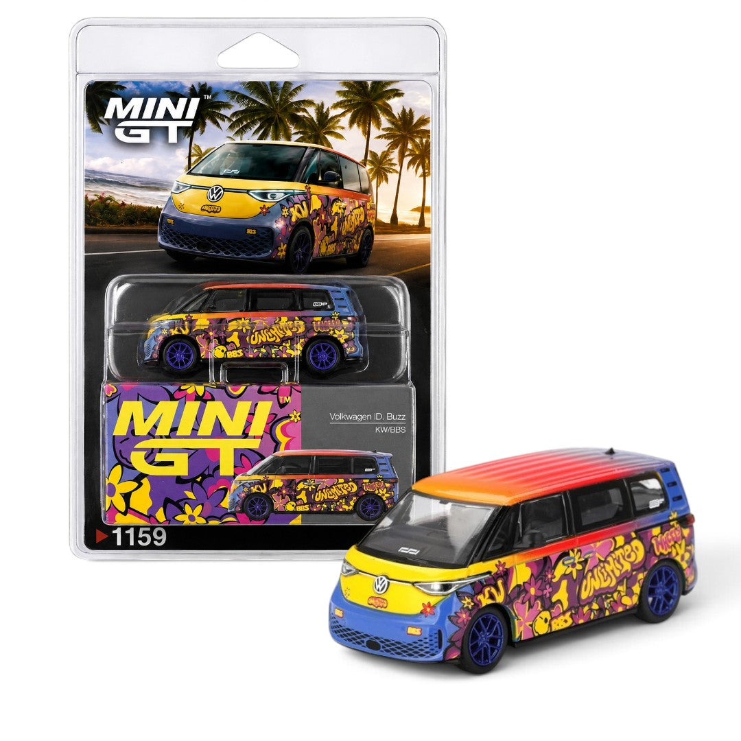 MINI GT 1:64 (Blister Pack) Volkswagen ID. Buzz KW/BBS Unscripted Custom Livery Die-Cast Model Van #1159