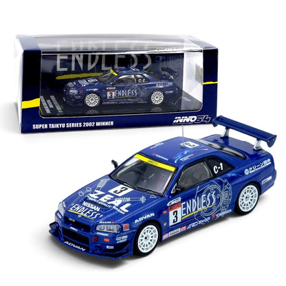 INNO64 Nissan Skyline GT-R R34 Endless Advan #3 Super Taikyu Series 2002 Winner 1:64 Diecast Model Car