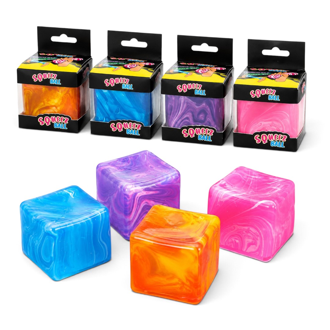 Squeeze Cube Squishy Stress Relief Fidget Toy – Soft Sensory Squeeze Toy, 1 Pc Random Colour