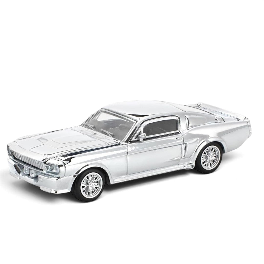 POP RACE 1:64 Shelby Mustang GT500 Chrome Silver PR64-312 | Official Licensed Diecast Model Car | BGX