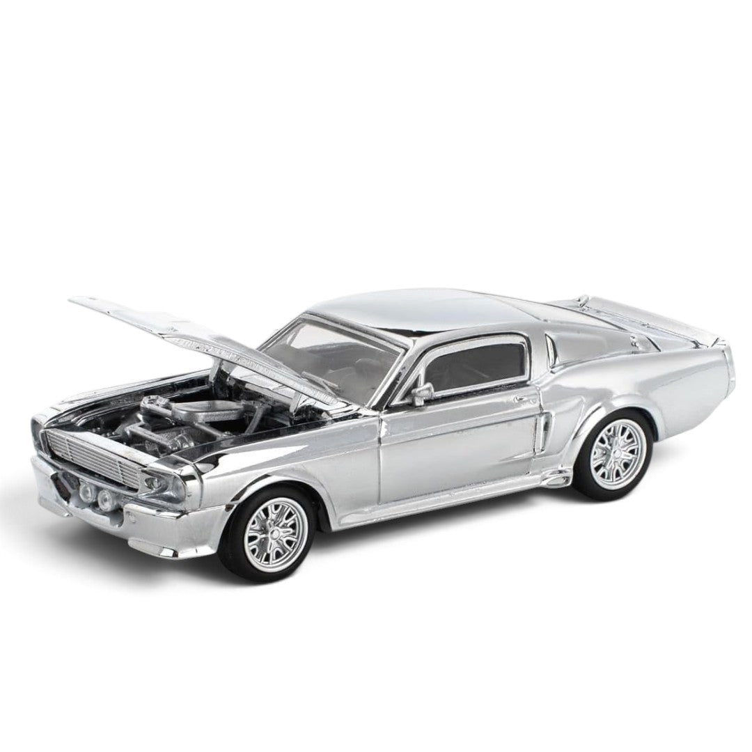 POP RACE 1:64 Shelby Mustang GT500 Chrome Silver PR64-312 | Official Licensed Diecast Model Car | BGX