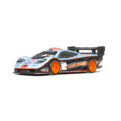 Hot Wheels Premium 1:64 Scale Gulf Racing Diorama Set of 4 | Collectible Die-Cast Cars with Real Riders