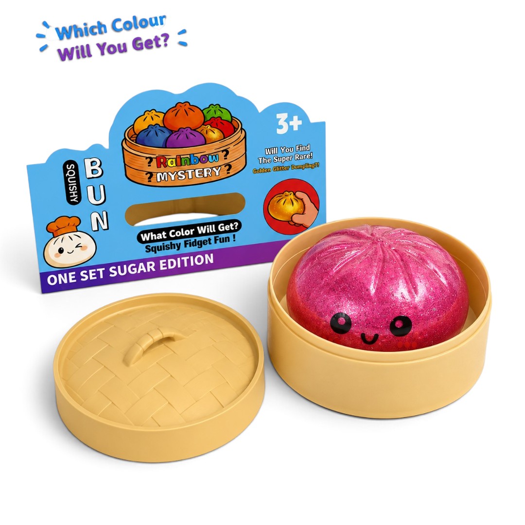 Jumbo Dumpling 15cm Glittery Squishy Fidget Toy in Bamboo-Style Mystery Box | One Random Colour Supplied, Pack of 1