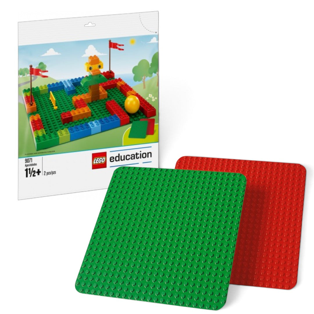 LEGO Education 9071 Large Building Plates – 2-Piece Red & Green DUPLO Base Plates for Kids 1½+ Years