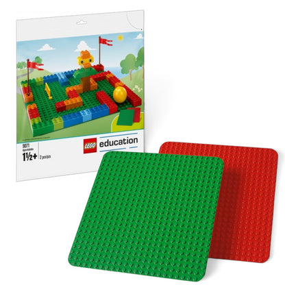 LEGO Education 9071 Large Building Plates – 2-Piece Red & Green DUPLO Base Plates for Kids 1½+ Years