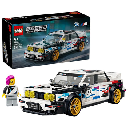 LEGO 77263 Speed Champions BMW M3 E30 – Collectible Race Car with Driver Minifigure, 358 Pieces, Ages 9+
