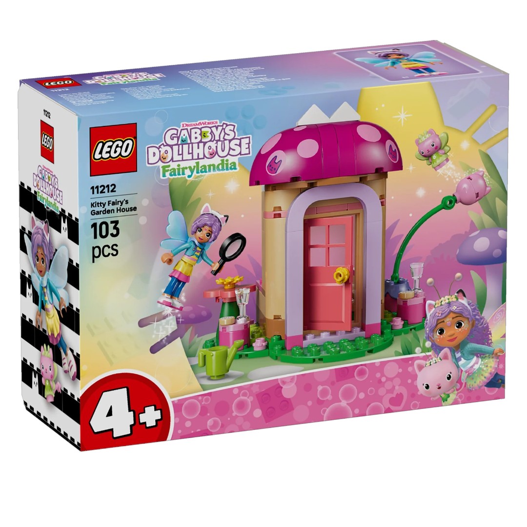 LEGO 11212 Gabby’s Dollhouse Kitty Fairy’s Garden House – Fairy Playset with Gabby & Kitty Fairy, 103 Pieces, Ages 4+