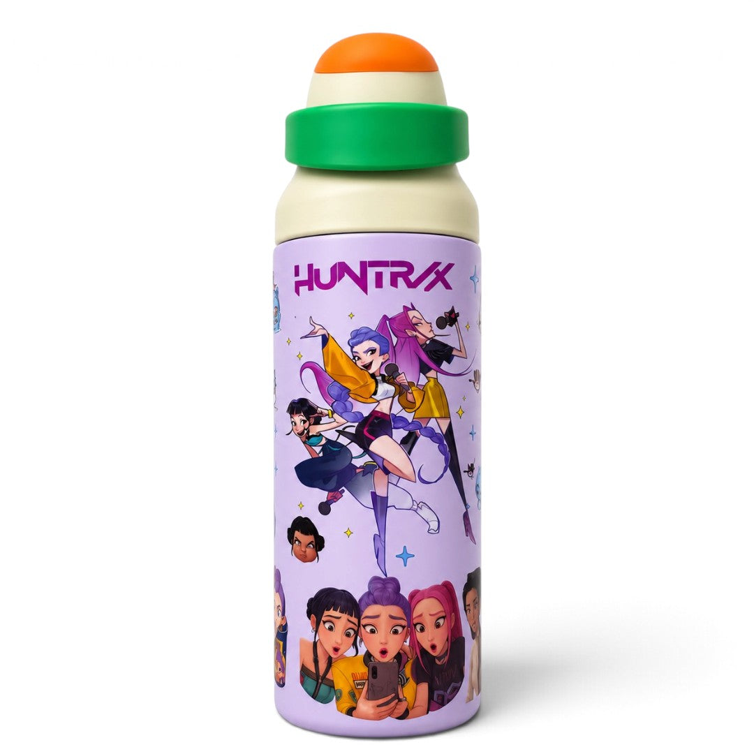 Huntrix 710ml Insulated Water Bottle with Straw & Carry Loop – Lavender