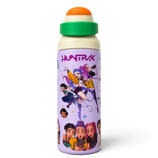 Huntrix 710ml Insulated Water Bottle with Straw & Carry Loop – Lavender