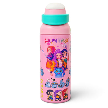 Hunrtix 710ml Insulated Water Bottle with Straw & Carry Loop – Pink