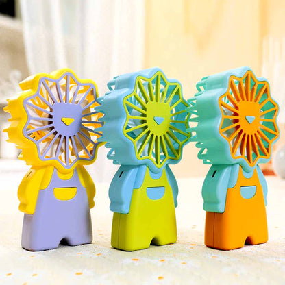 Portable Handheld Mini Fan with Stand – Cute Character Personal Cooling Fan for Travel, Office & Outdoor Use (Pack of 1)