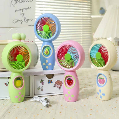 Portable Handheld Mini Fan – Colorful Personal Cooling Fan with Cute Fruit Design for Travel, Office & Outdoor Use (Pack of 1)
