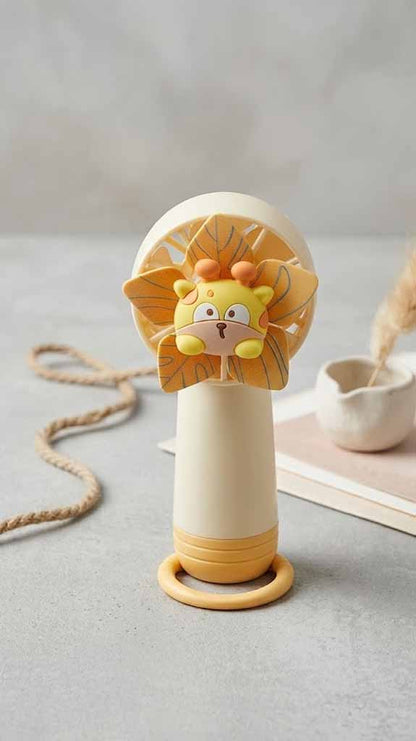 Portable Handheld Mini Fan – Cute Cartoon Personal Cooling Fan with Stand for Travel, Office & Outdoor Use (Pack of 1)