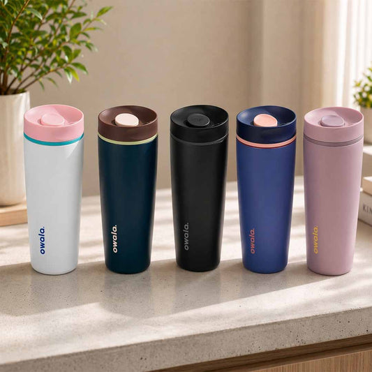 Owala SmoothSip Slider Tumbler 20oz / 596ml – Insulated Stainless Steel Travel Coffee Mug with Leak-Resistant Sliding Lid ( Pack of 1)