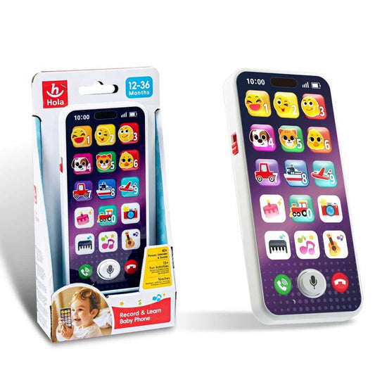 Hola Record & Learn Baby Phone – Educational Musical Toy Phone for Toddlers with Lights & Sounds (12–36 Months)