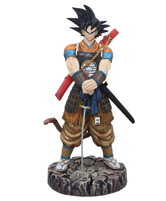 Samurai Goku Black Hair Anime Ultimate Action Figure – 29cm Dragon Ball Z PVC Action Figure with Sword & Battle Base HW - Jaiman Toys
