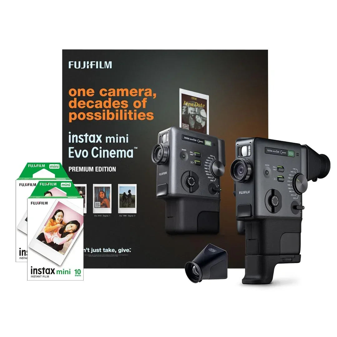 Fujifilm Instax Mini Evo Hybrid Camera Premium Edition – Instant Film Camera with 20 Instax Mini Film Shots & 100 Creative Effects | Hybrid Digital + Instant Prints