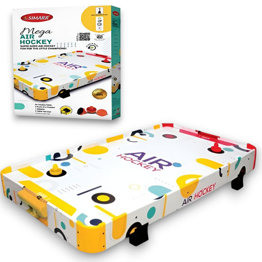Simarr Mega Air Hockey Table Game – Electric Air Hockey Board with 2 Pucks, 2 Paddles & Adapter for Kids and Family Indoor Play