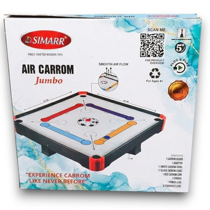 Simarr Air Carrom Jumbo Table Game – Electric Air Powered Carrom Board with Coins, Striker & Stand Legs
