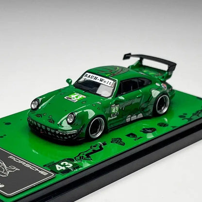 Flame 1:64 Porsche 911 (993) RWB Dinosaur Edition Die-Cast Model Car with Display Case | Premium Collectible | 2 Variants